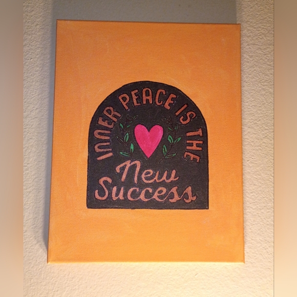 Handmade Other - Handpainted 'Inner Peace' Typography Word Inspirational Wall Art 11x14"